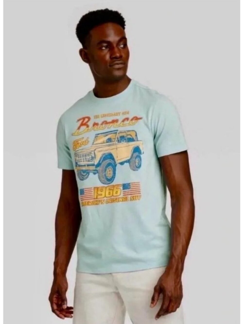 Ford Bronco 4x4 T-Shirt Goodfellow American Flag SUV 1966 Blue Graphic Print XL